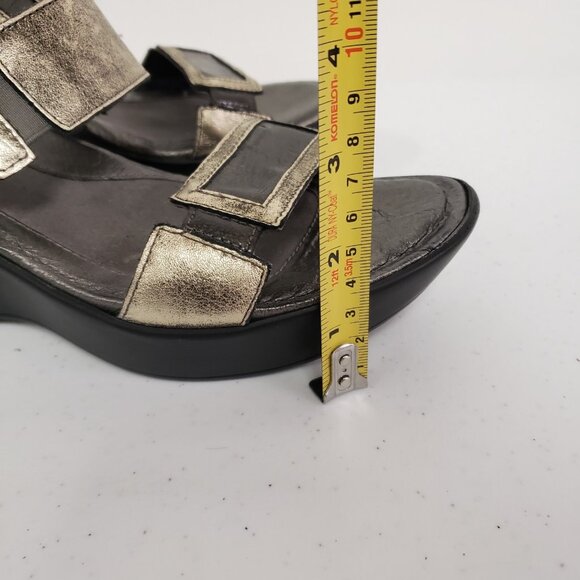 Naot Womens Metallic Wedge Sandals Size US 8.5 EU 39 Slip On Boho Festival Club - Picture 9 of 12